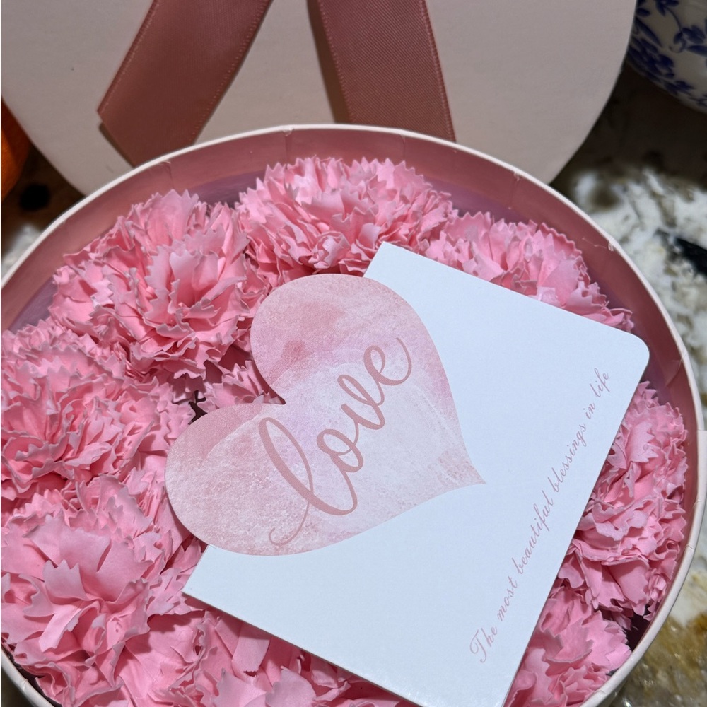 Pink Floral Box with Heart Card